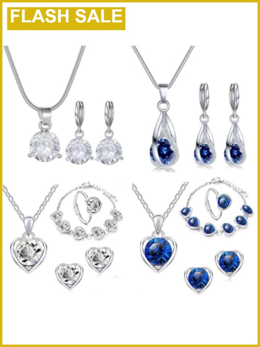 Rhinestone Crystal Jewelry Set Necklace Earrings Bridal Wedding Party